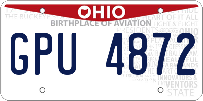 OH license plate GPU4872