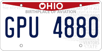 OH license plate GPU4880