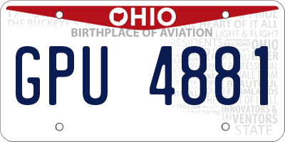 OH license plate GPU4881