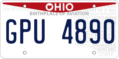 OH license plate GPU4890