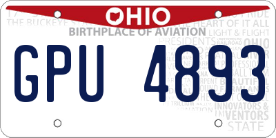 OH license plate GPU4893