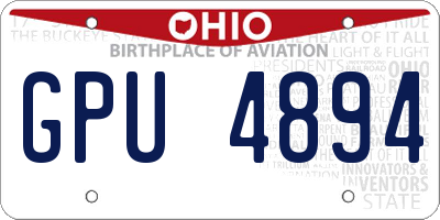 OH license plate GPU4894