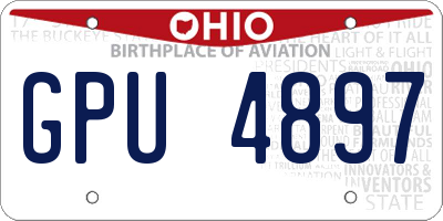 OH license plate GPU4897
