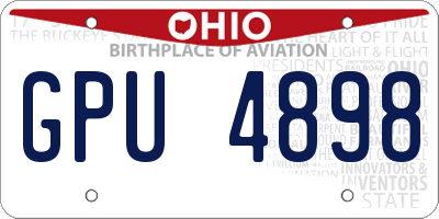OH license plate GPU4898