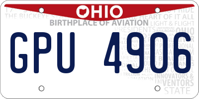 OH license plate GPU4906