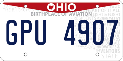 OH license plate GPU4907