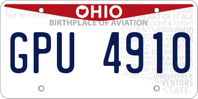 OH license plate GPU4910