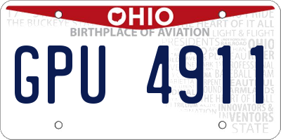 OH license plate GPU4911