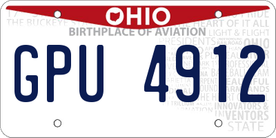 OH license plate GPU4912