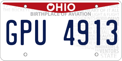 OH license plate GPU4913