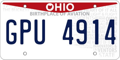 OH license plate GPU4914