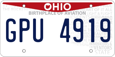 OH license plate GPU4919