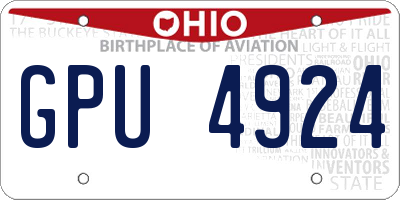 OH license plate GPU4924