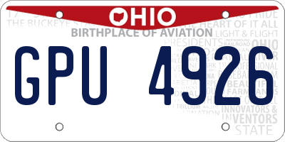 OH license plate GPU4926