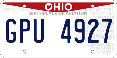 OH license plate GPU4927