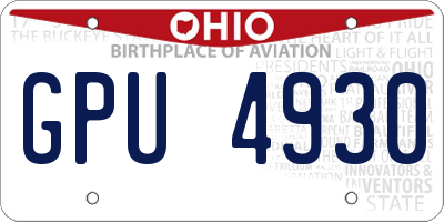 OH license plate GPU4930