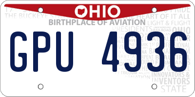 OH license plate GPU4936