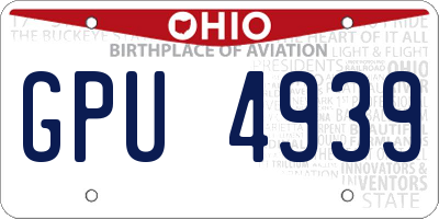 OH license plate GPU4939