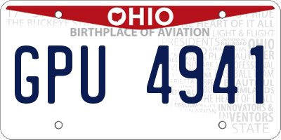OH license plate GPU4941