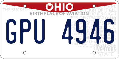 OH license plate GPU4946