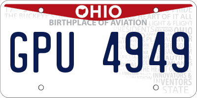 OH license plate GPU4949
