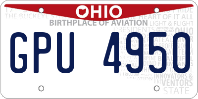 OH license plate GPU4950