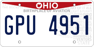 OH license plate GPU4951