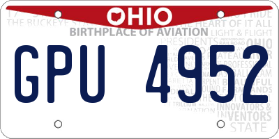 OH license plate GPU4952
