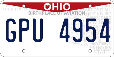 OH license plate GPU4954