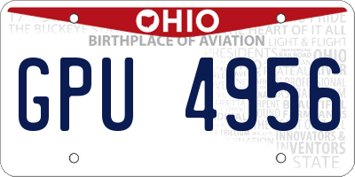 OH license plate GPU4956