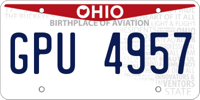 OH license plate GPU4957