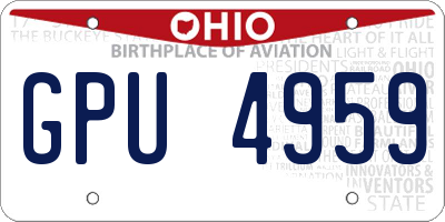 OH license plate GPU4959