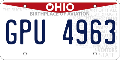 OH license plate GPU4963