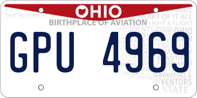 OH license plate GPU4969