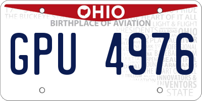 OH license plate GPU4976