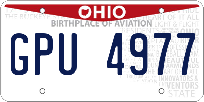 OH license plate GPU4977