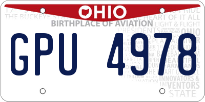 OH license plate GPU4978