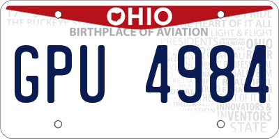 OH license plate GPU4984