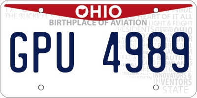 OH license plate GPU4989