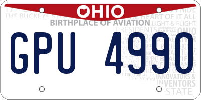 OH license plate GPU4990