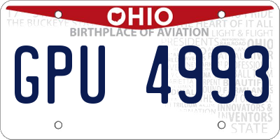 OH license plate GPU4993