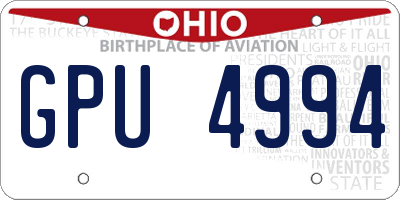 OH license plate GPU4994