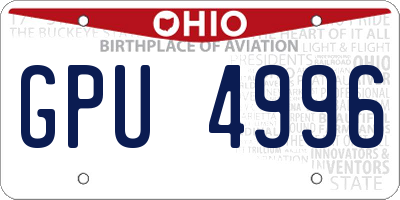 OH license plate GPU4996