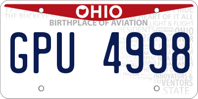 OH license plate GPU4998