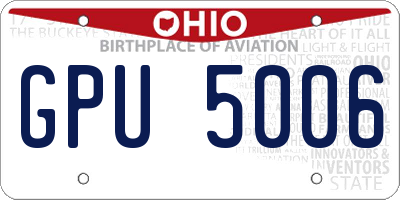 OH license plate GPU5006