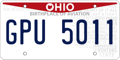 OH license plate GPU5011