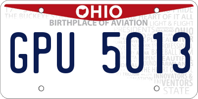 OH license plate GPU5013