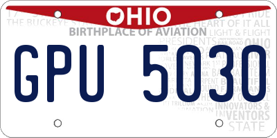 OH license plate GPU5030