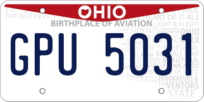 OH license plate GPU5031