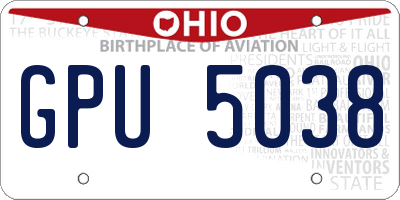OH license plate GPU5038